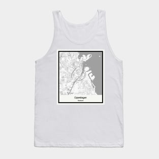 Map of Copenhagen - Denmark Tank Top